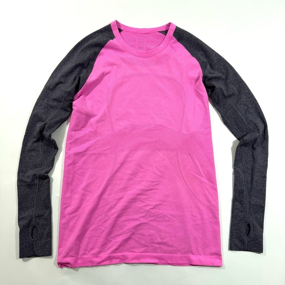 Lululemon Run Swiftly Tech Long Sleeve Dark Grey Pink